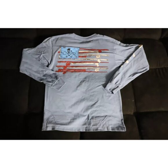 Salt Life Live Salty Pullover Sweatshirt Men S Blue Spell Out LogoGraphic Cotton - Picture 6 of 9